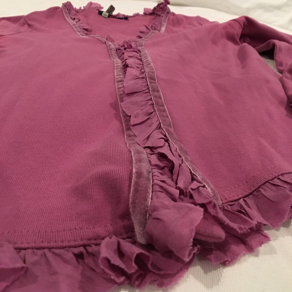 Women's Ruffled Pink Sweater - Picture 2 of 4